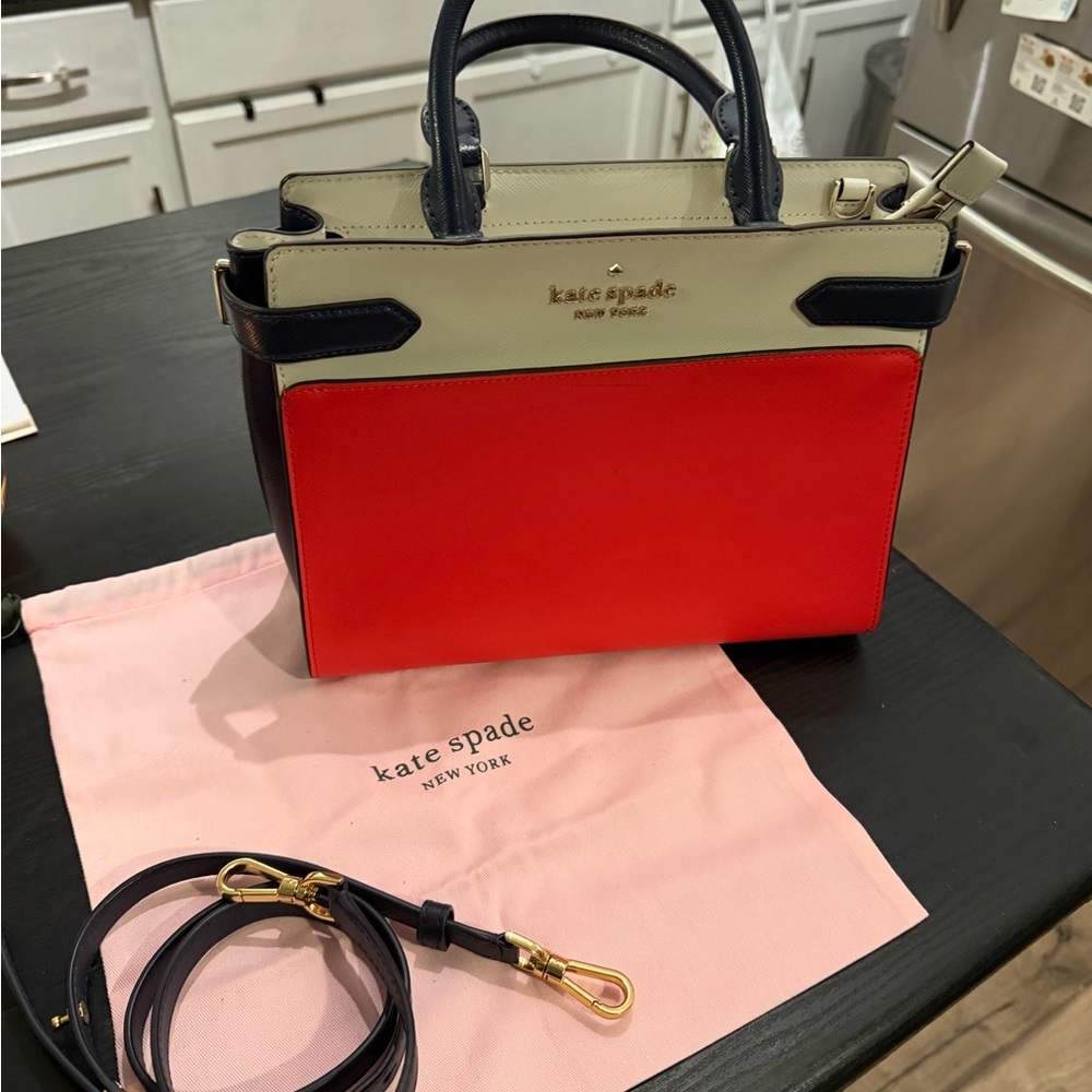Kate Spade Red and Cream Satchel